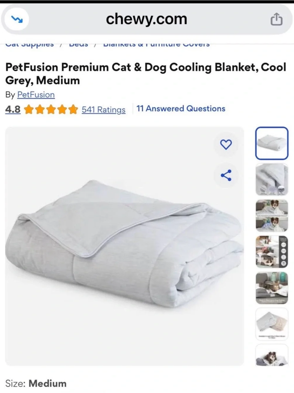 🐾 PetFusion 2 Premium Cooling Blanket Bundle for  Cats & Dogs – Medium ❄️
